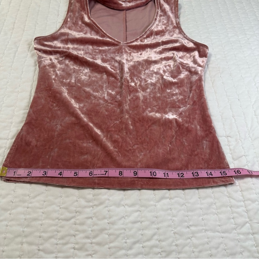 Candie's Pink Velvet Choker Tank top in Size S - Picture 6 of 14